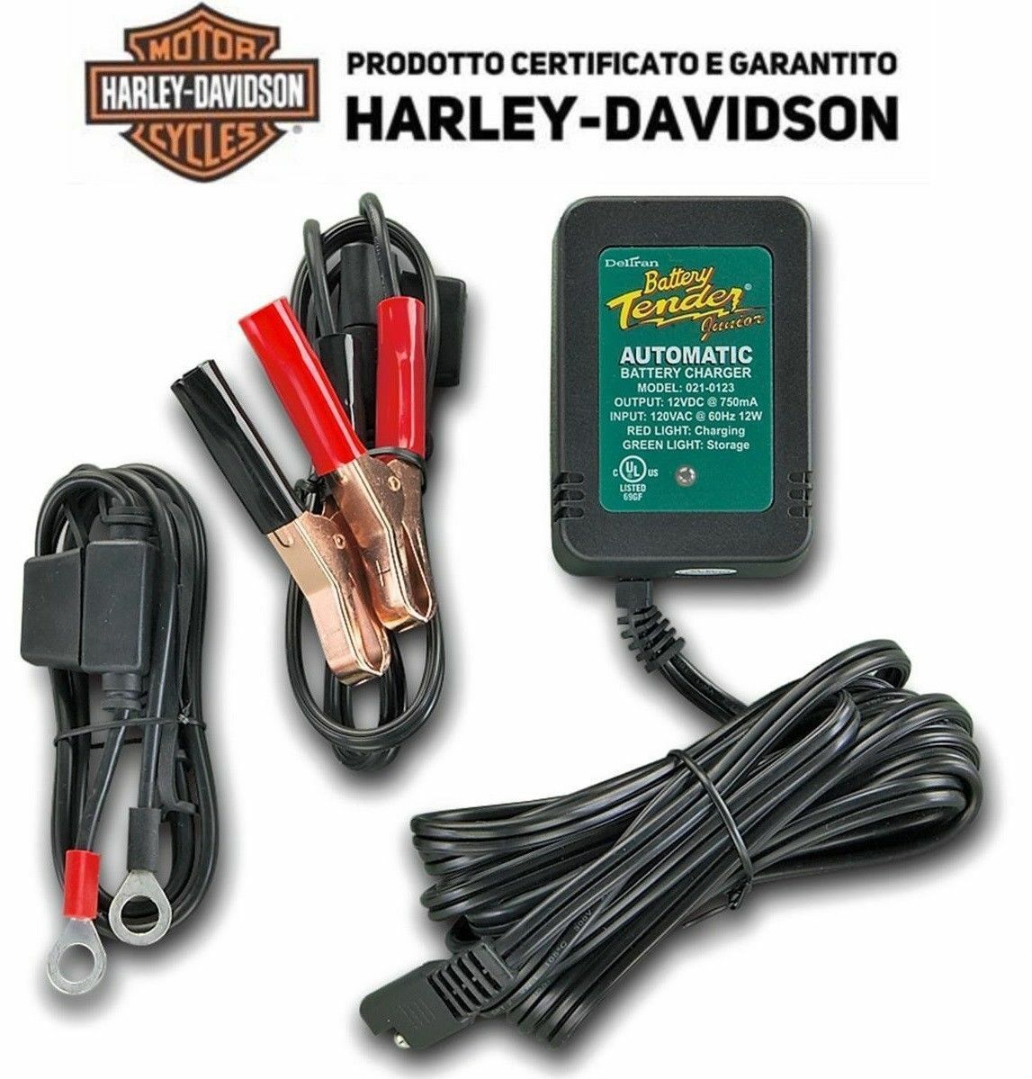 Caricabatterie mantenitore Battery Tender 12V per Harley Davidson